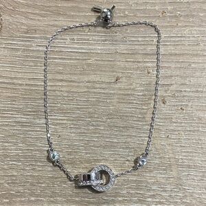 Elegant Silver Toned Bracelet with Crystal Accents